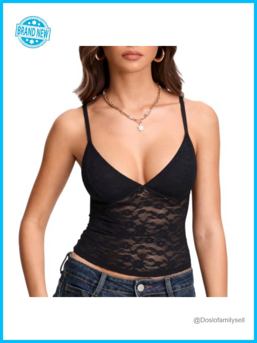Lace V Neck Tank Top Camisole Y2k